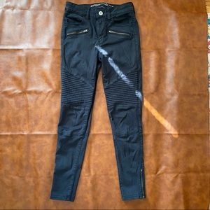 American Eagle High Rise Motto Jeggings - Black - 0